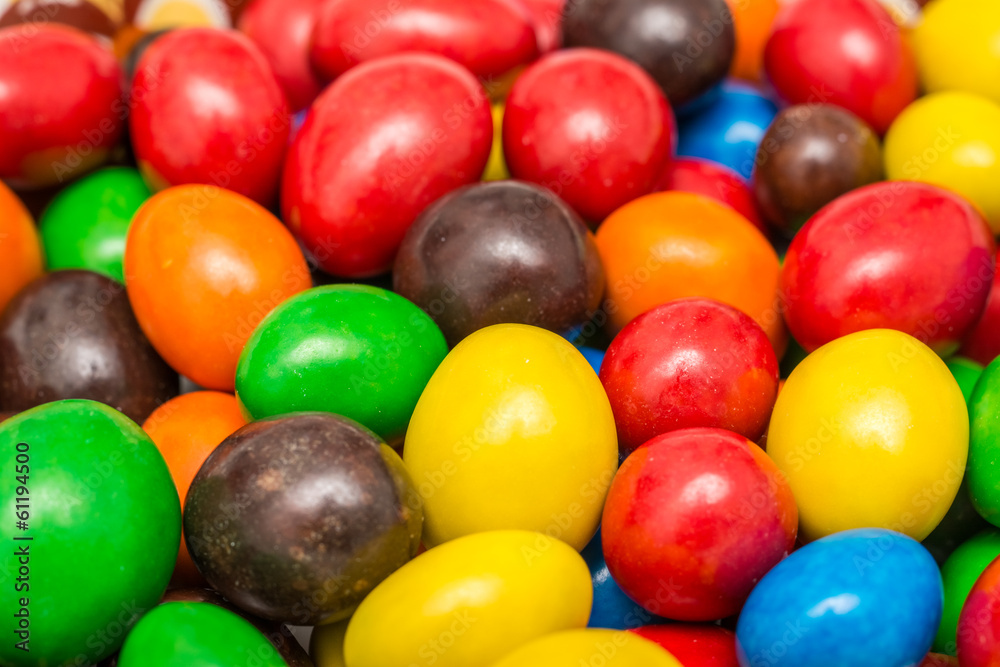 Colorful Mix Of Coated Chocolate Candy Close Up Colorful Mix Of Coated Chocolate Candy Close Up