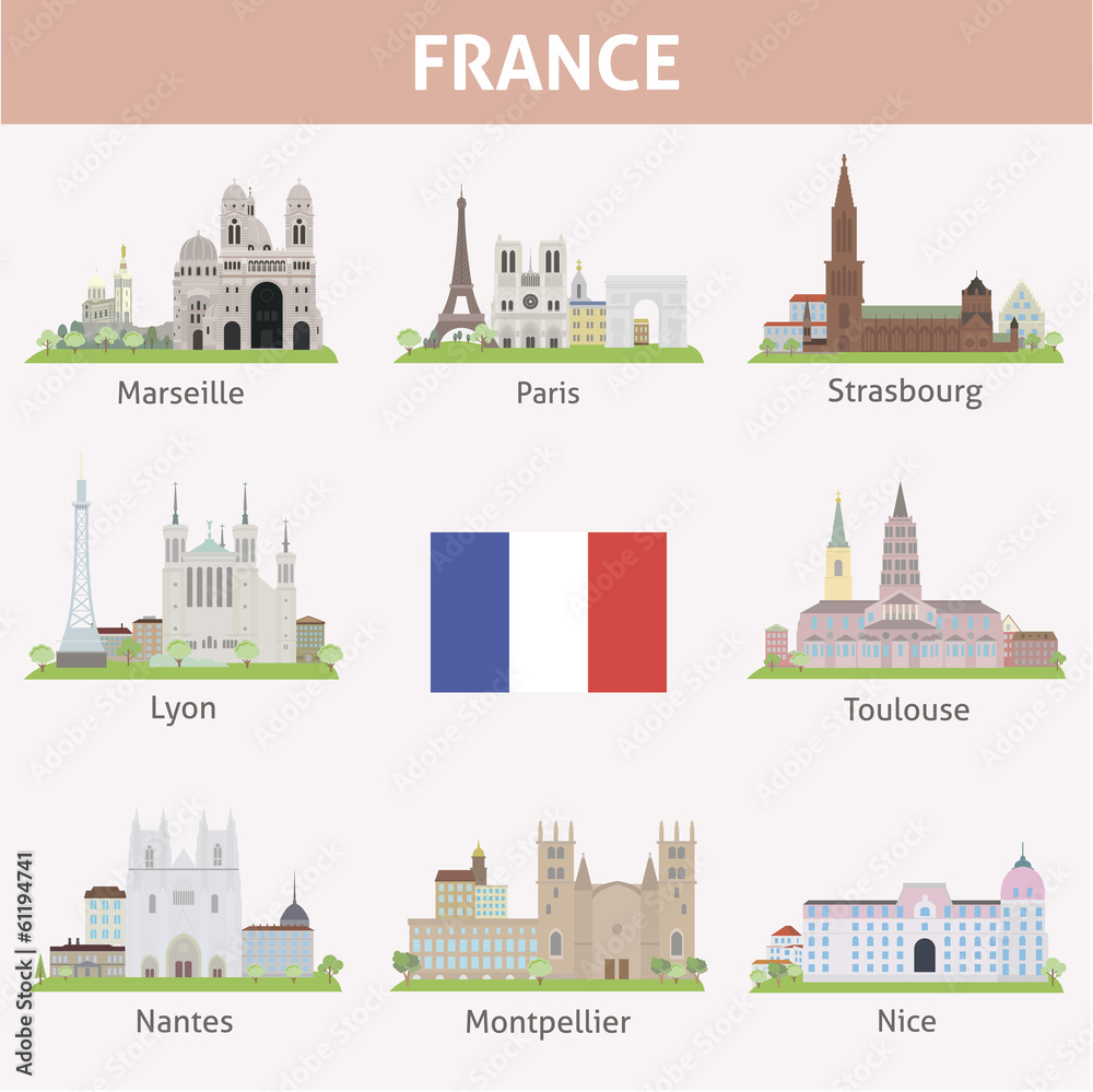 France. Symbols of cities