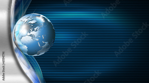 Blue and Metal Business Card