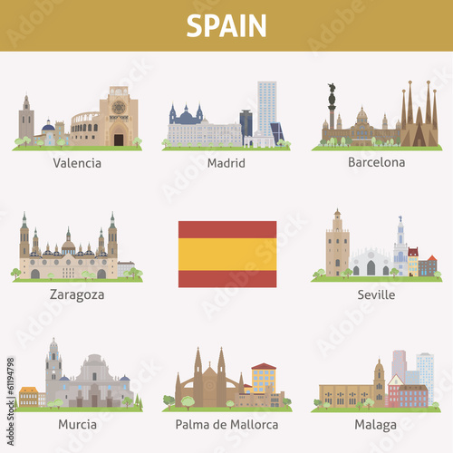 Spain. Symbols of cities