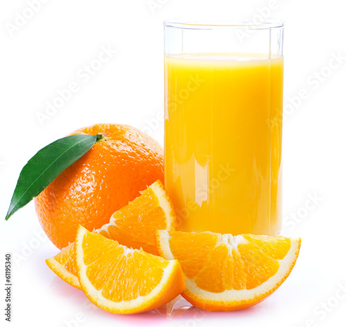 Photo Fresh orange with juice