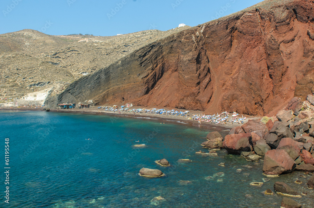 The Red Beach on Santorini island, Greece