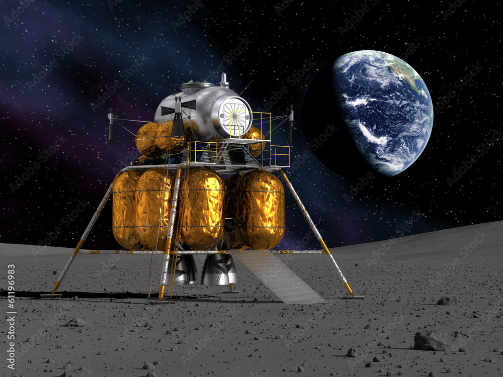 Obraz premium Lunar Lander On The Moon