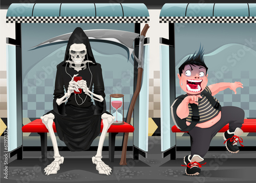 Meetings on the subway station.