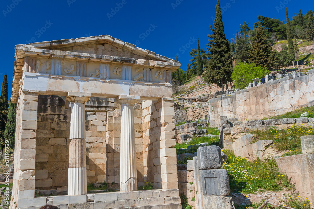 Treasure of the Athenians at Delphi oracle archaeological site