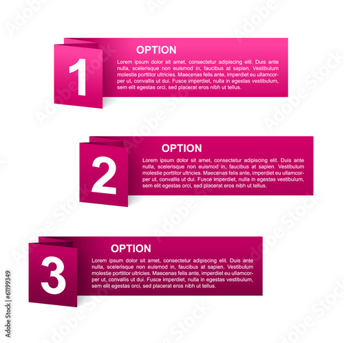 vector pink paper option labels