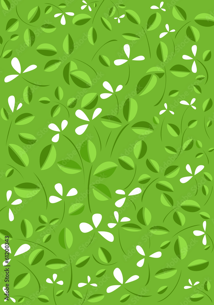 Green leaves and flower vector background Green leaves and flower vector background