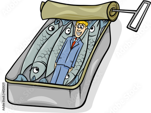 packed like sardines saying cartoon