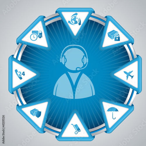 Infographic design with call center symbol