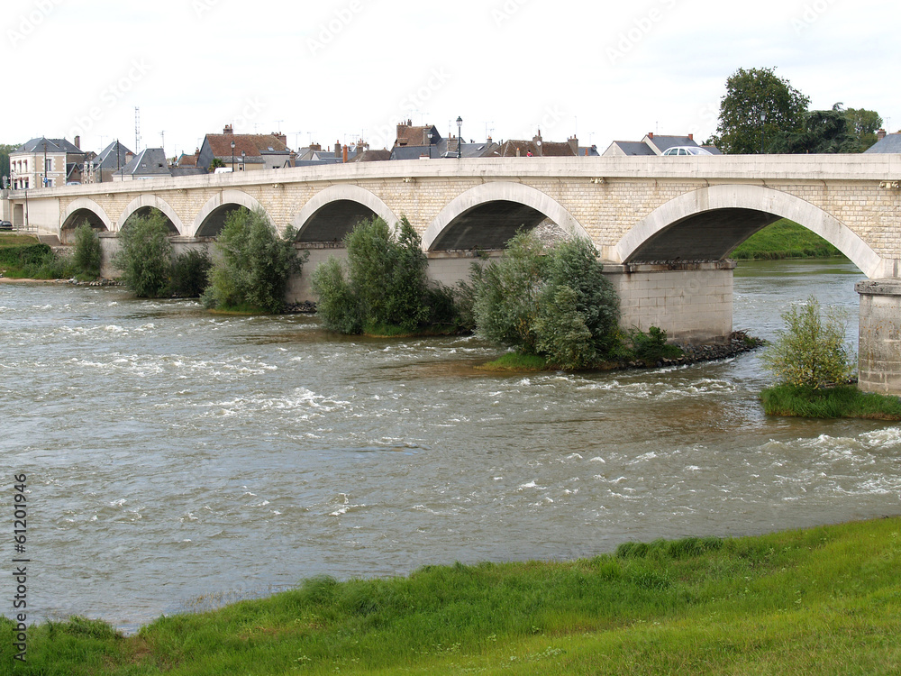 Fototapeta premium France. The bridge through the river Loire