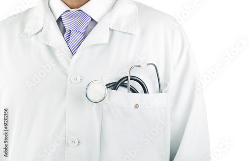 close up of a doctor wearing a tie