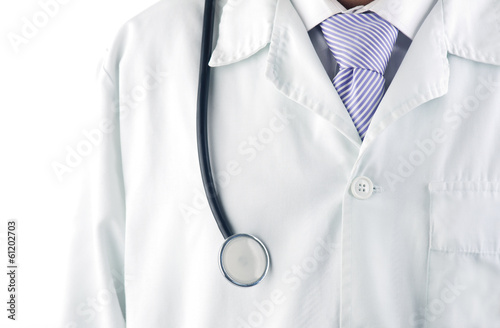 Close-up of a doctor with a stethoscope