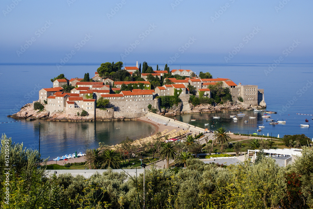 Sveti Stefan is a islet nearby Budva in Montenegro