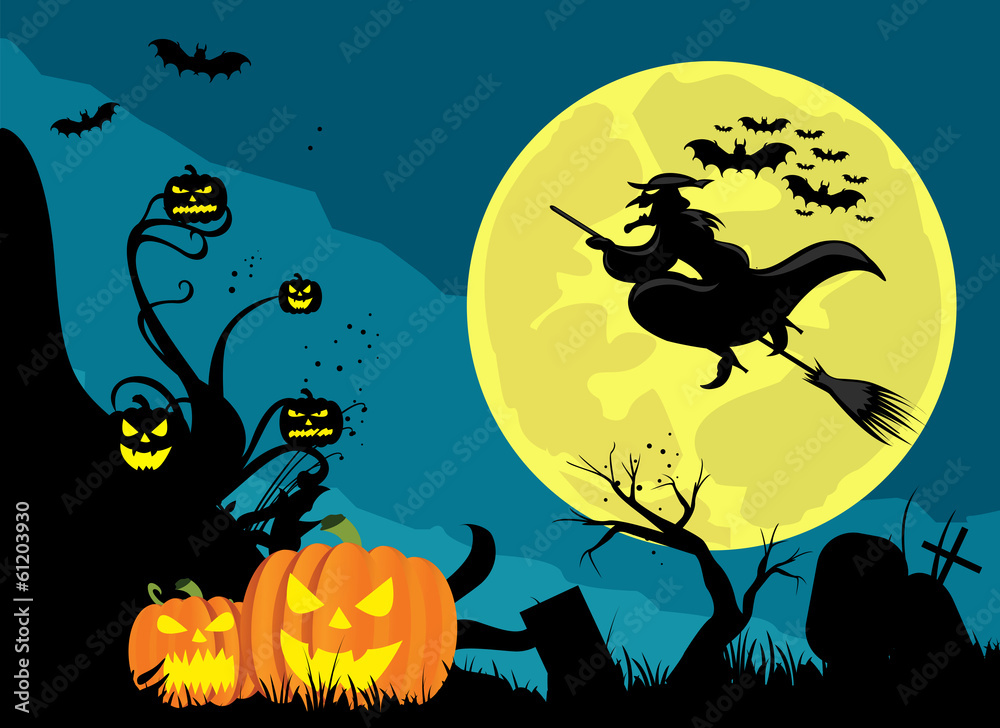 Halloween witch banner