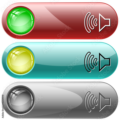 Loudspeaker. Vector internet buttons.