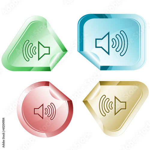 Loudspeaker. Vector sticker.