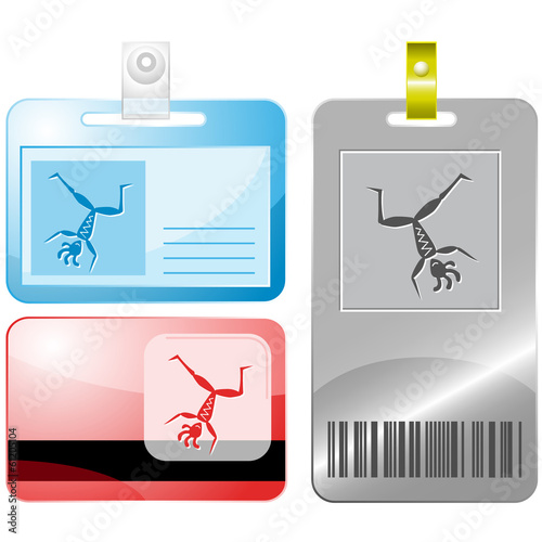 Dancing ethnic little man. Vector id cards.