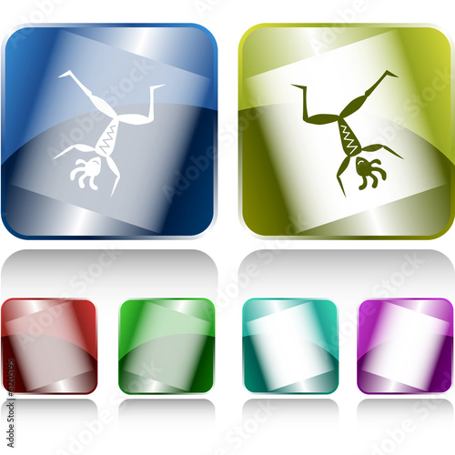 Dancing ethnic little man. Internet buttons. Raster illustration