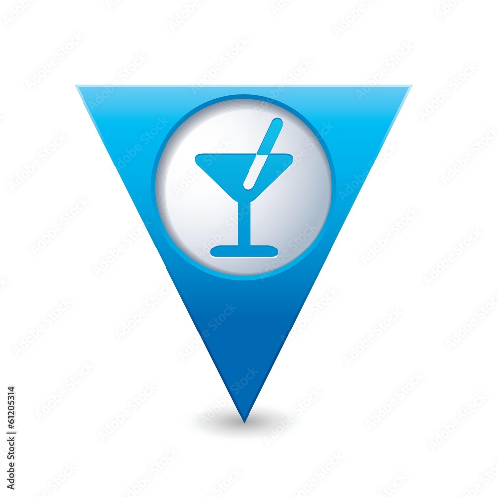 Map pointer with cocktail icon. Vector illustration Map pointer with cocktail icon. Vector illustration