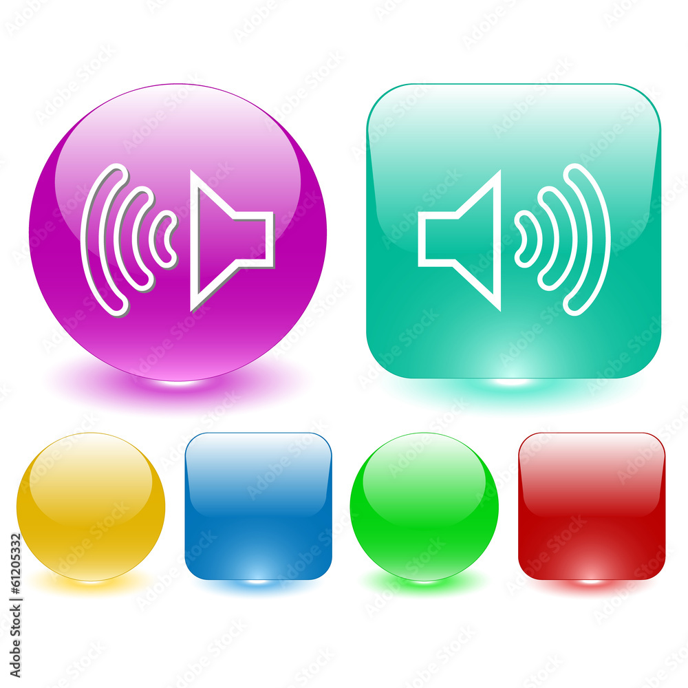 Loudspeaker. Vector interface element. Loudspeaker. Vector interface element.