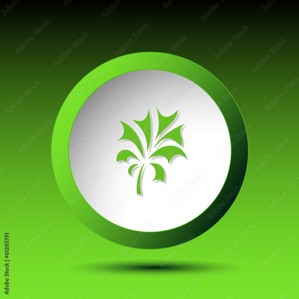 Abstract plant. Plastic button. Vector illustration.
