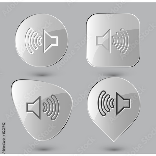 Loudspeaker. Glass buttons. Vector illustration.
