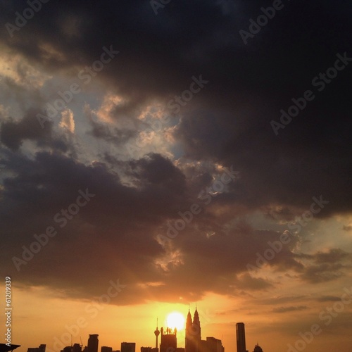 Canvas Print Kuala Lumpur Skyline during sunset