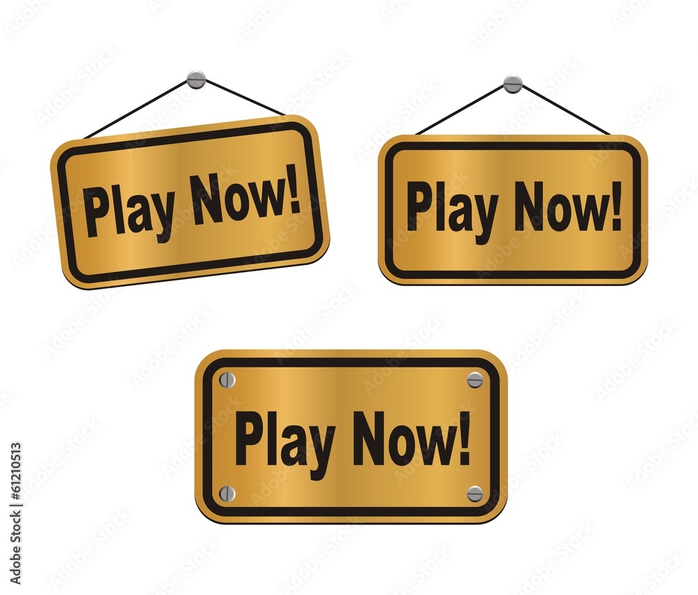 play now - bronze signs Stock Vector | Adobe Stock