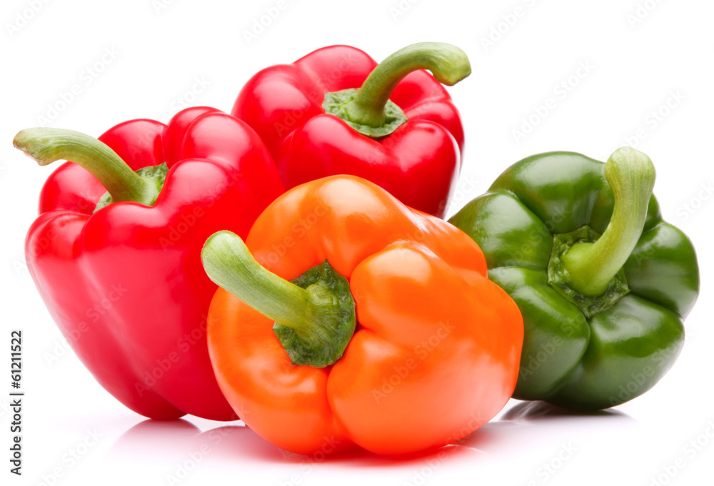 Sweet bell pepper isolated on white background cutout Sweet bell pepper isolated on white background cutout