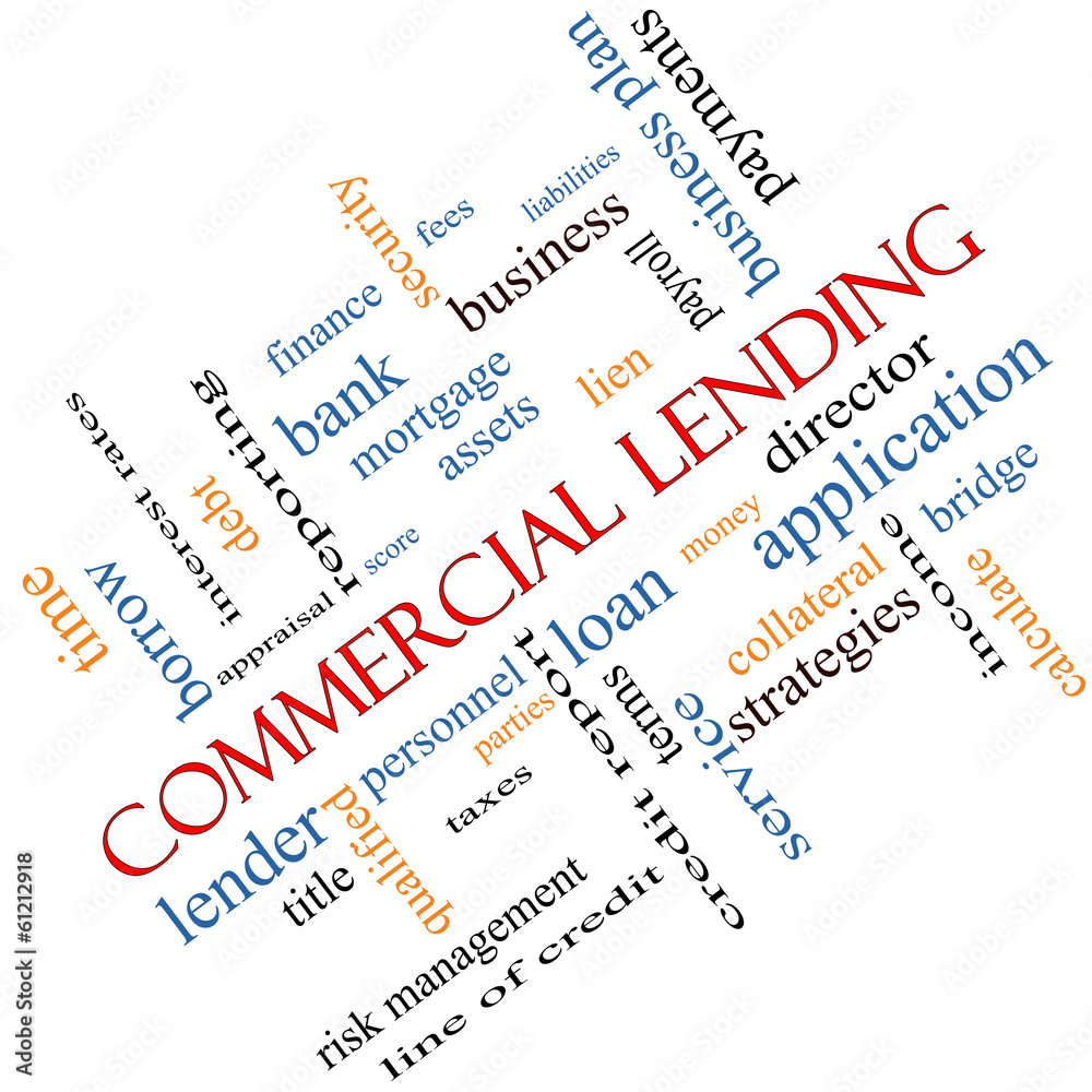 Commercial Lending Word Cloud Concept Angled