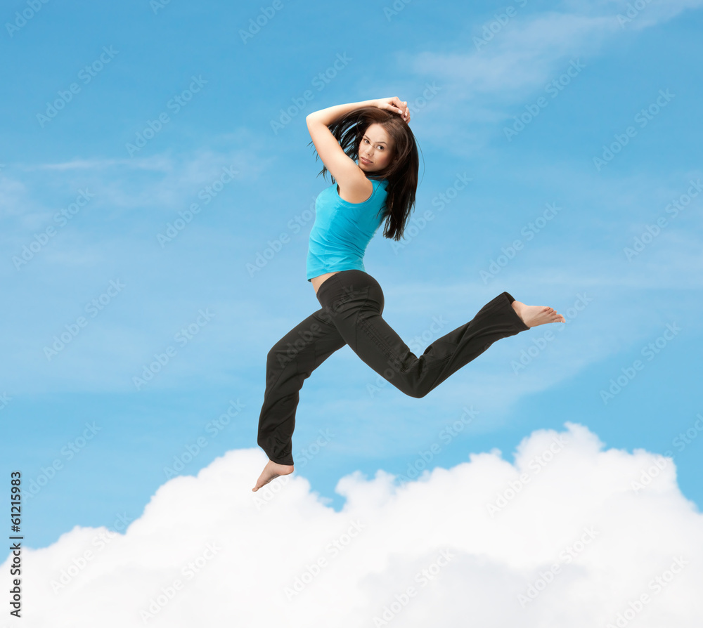 sporty woman jumping in sportswear sporty woman jumping in sportswear