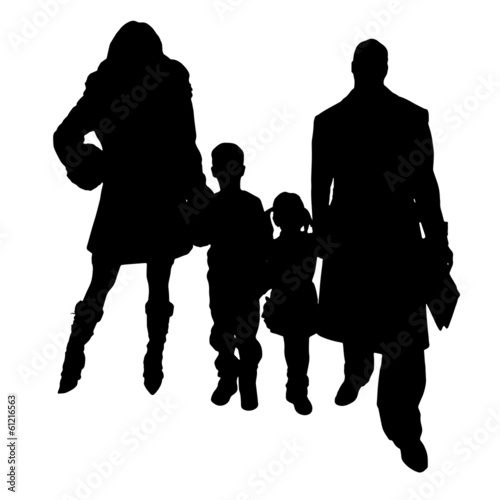 Vector silhouette of family.