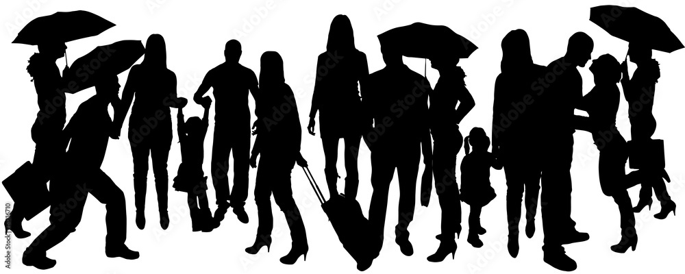 Vector silhouette of people.