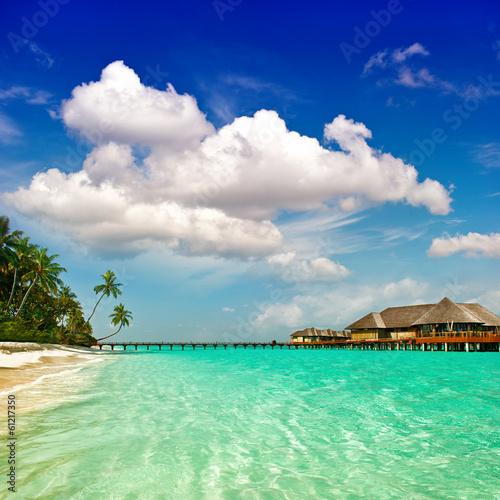 Fototapeta Naklejka Na Ścianę i Meble -  palm beach. tropical island landscape