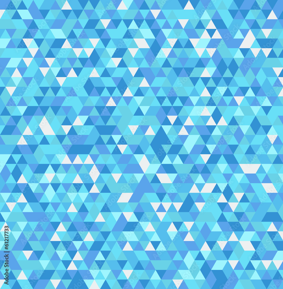 Abstract triangle mosaic background in shades of blue