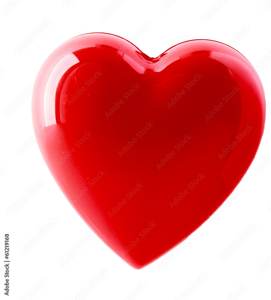 A red heart isolated on white background.