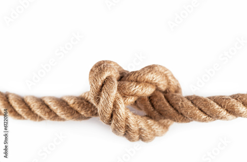 Rope with Reef Knot isolated on the white Background