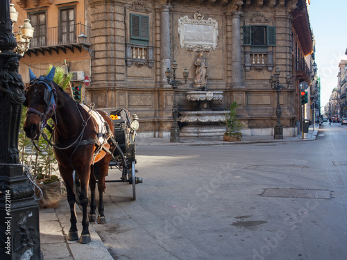 Buggy in the Quattro Canti square, Palermo © bepsphoto