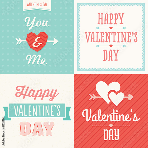 hipster typographic valentine cards in pastel colors