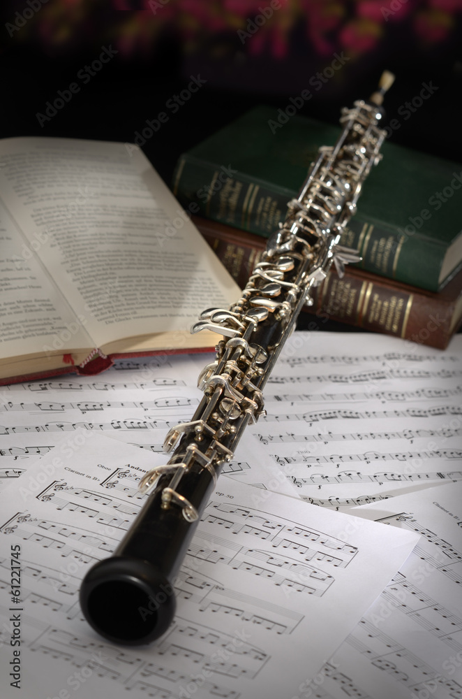 Fototapeta premium Oboe Vintage Setup