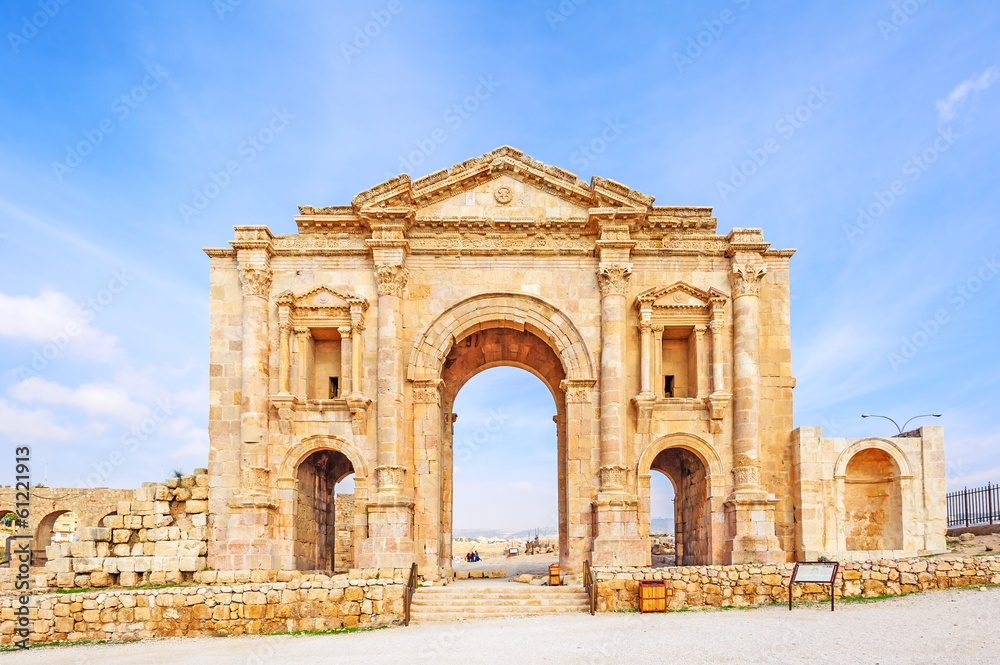 The Arch of Hadrian in Jerash, Jordan