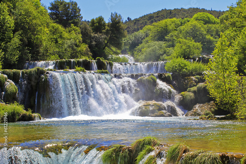 Waterfall KRKA in Croatia - nature travel background