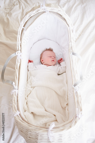 Newborn Baby Girl Sleeping In Cot