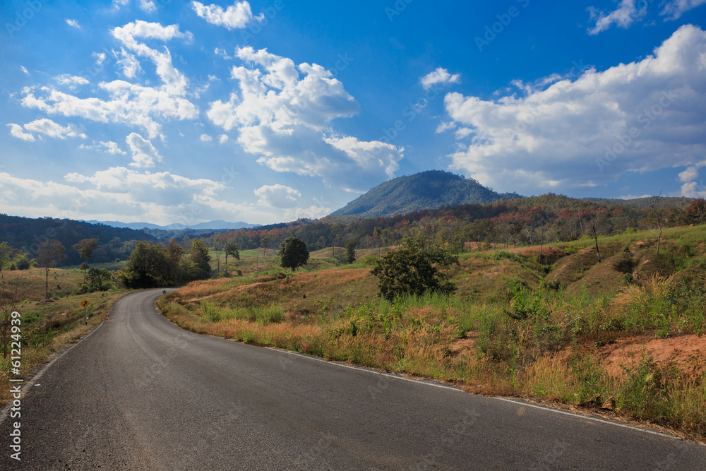 Fototapeta premium raod to country side in North of Thailand