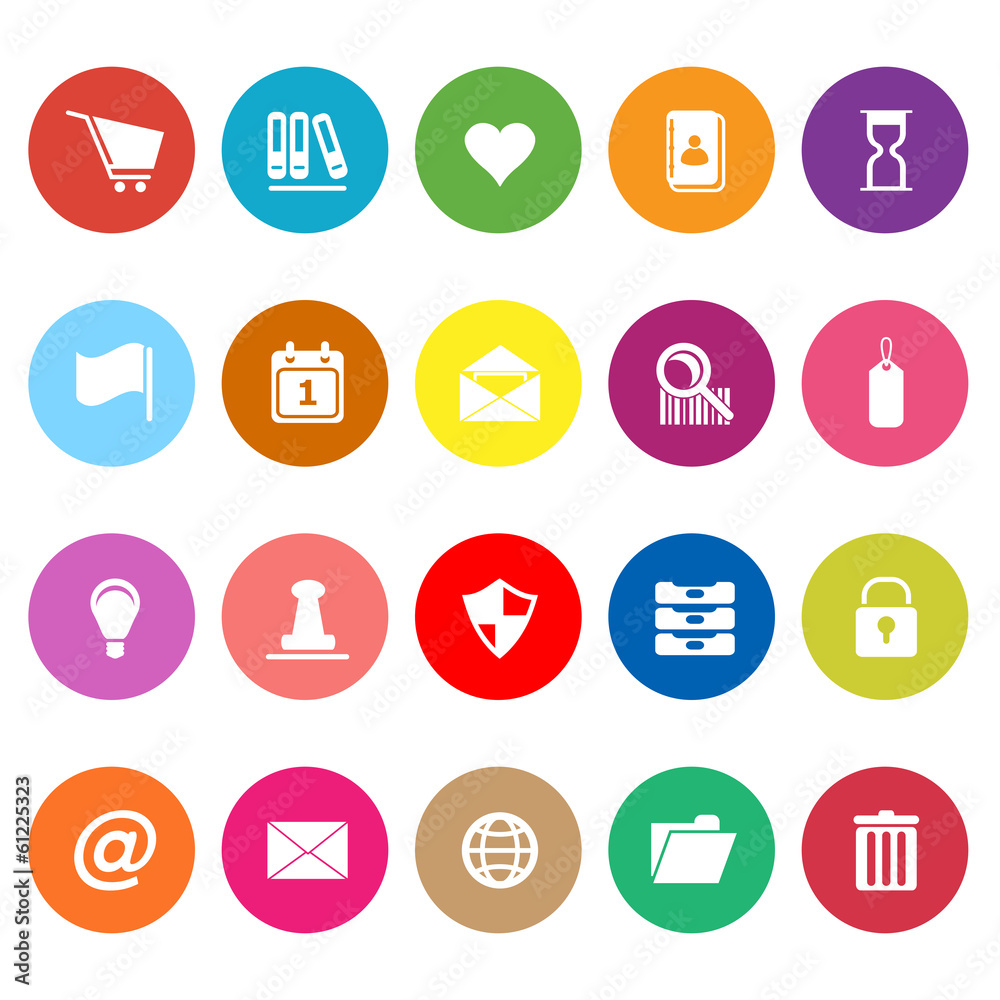 General folder flat icons on white background General folder flat icons on white background