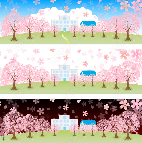 桜　学校　背景