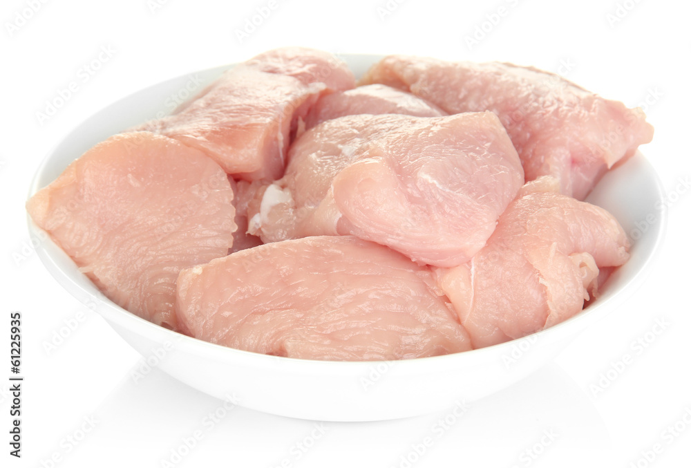 Raw turkey meat isolated on white Raw turkey meat isolated on white