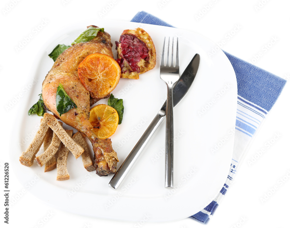 Homemade fried chicken drumsticks with vegetables Homemade fried chicken drumsticks with vegetables
