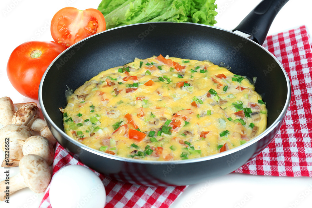 Omelet with vegetables close up Omelet with vegetables close up