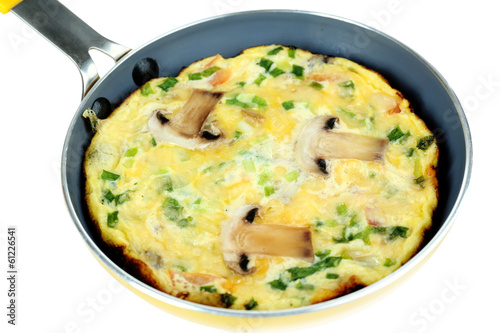 Omelet with mushrooms closeup